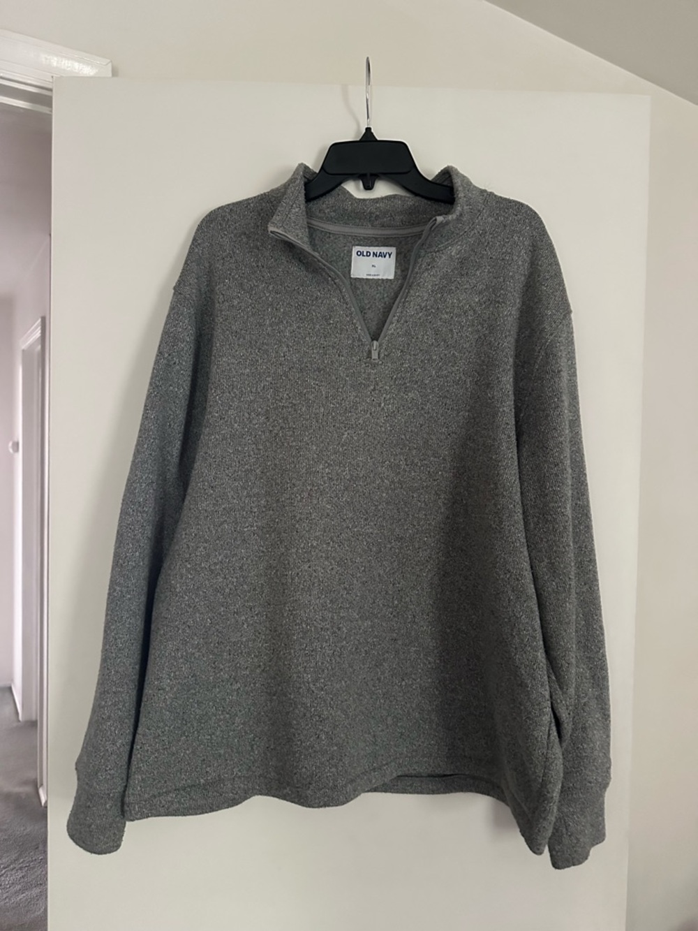 Old Navy Men's Heather Gray Half-Zip Pullover Sweater
